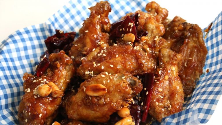 dakgangjeong spicy chicken wings dari maangchi