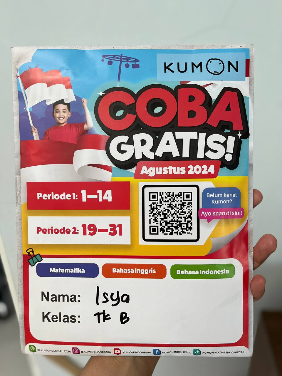 uji coba gratis di Kumon